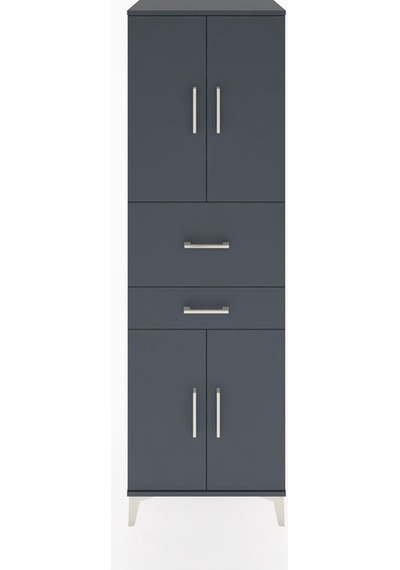 Hyperion Dolap 4 Raflı 2 Çekmeceli 4 Kapaklı 60x44x195 Antrasit-antrasit Antrasit