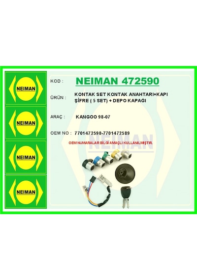 Kontak Set Kontak Anahtarı Kapı Şifre 5 Set Depo Kapağı Glblseme - 27 Goo 98-07 Çok Renkli