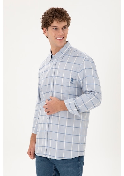 U.s. Polo Assn. Erkek Koyu Mavi Gömlek Desenli 50290277-vr032 Koyu Mavi