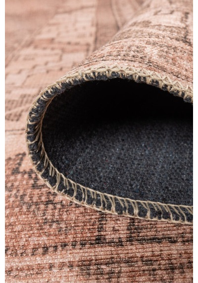 Foldy Etnik Desenli Dokuma Taban Dekoratif Kahverengi Halı Fl 19