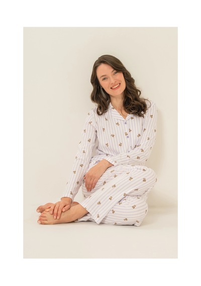 Angbutik Rolypoly Rp3913-s Kadın Gömlek Pijama Takım LILA
