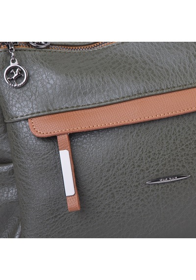 Nas Bag Çok Gözlü Yumuşak Ve Hafif Yapılı Çift Askılı Omuz Ve Çapraz Çanta 30x24 Cm Haki Taba Victoria