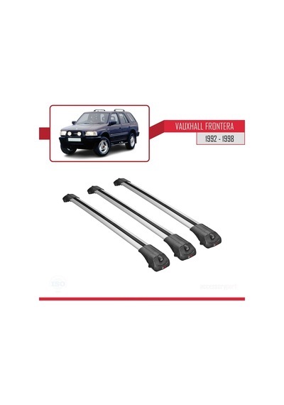Vauxhall Frontera 1992-1998 Arası İle Uyumlu Ace-1 Ara Atkı Tavan Barı Gri 3 Adet Bar