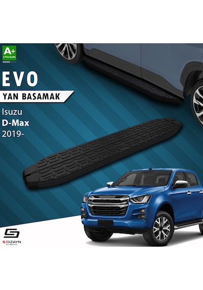 S-dizayn Isuzu D-max 3 Evo Siyah Yan Basamak 203 Cm 2019 Üzeri A+ Kalite