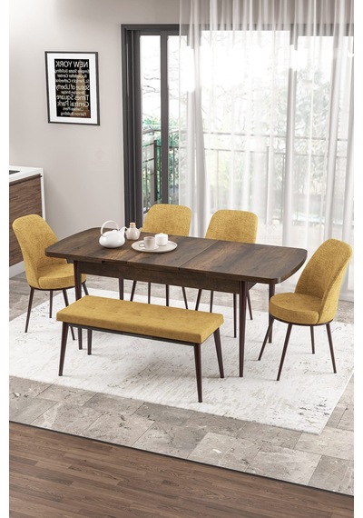 Canisa Concept Zen Serisi 80x132 Mdf Açılabilir Barok Ahşap Desen Masa Takımı 4 Cappucino Sandalye Ve 1 Bench Barok Masa Sandalye Ve Bench Cappucino Canisa Concept Zen Serisi 80x132 Mdf Açılabilir Barok Ahşap Desen Masa Takımı 4 Cappucino Sandalye Ve 1 Bench Barok Masa Sandalye Ve Bench Cappucino