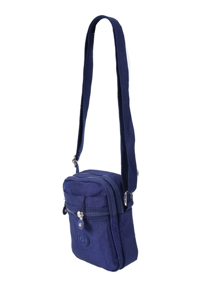 M 227 Mega Bag Krinkıl Kumaş Unisex Küçük Omuz Çantası, Telefonluk Lacivert
