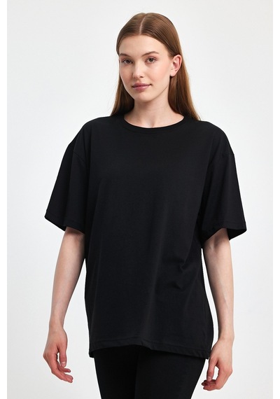 Odda 0008 Kadın Oversize Tişört Siyah