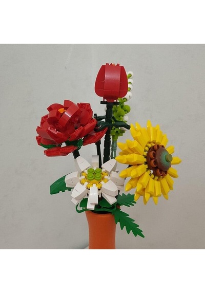 Loz 1659 Ebedi Çiçek Bitki Bitki Ayçiçeği Gül Safran Hypericum 3d Modeli Mini Bloklar Tuğla Yapı Oyuncak Çocuklar İçin Hiçbir Kutu