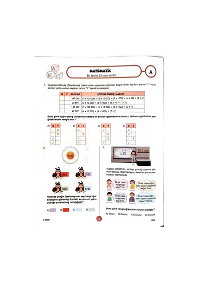 4.sınıf Deneme Sınavı - 2 Kitapcık