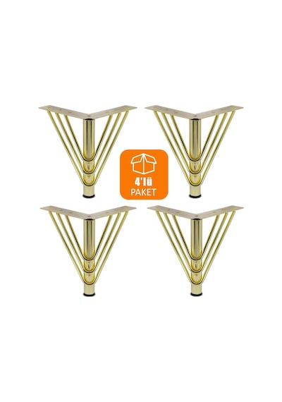 Mobilya Kanepe Koltuk Sehpa Puf Ünite Ayağı 15 cm Gold Baza Ayak