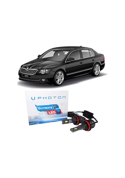 Skoda Superb 2 Led Xenon Sis Farı Ampulü H8 Ultimate 9500 Lumens Yeni Seri Beyaz 2008-2015