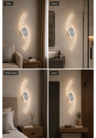 Bero Modern Led Duvar Apliği Günışığı Gri