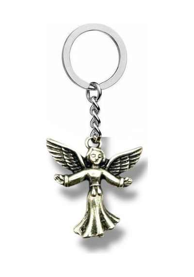 Minimal Melek Figürlü Unisex Metal Anahtarlık Zarif Koruma Ve Ruhani Anlam Taşıyan Sade Tasarım
