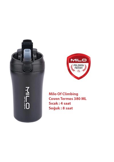 Milo Of Climbing Coven 380 Ml Pipetli Çelik Termos Siyah