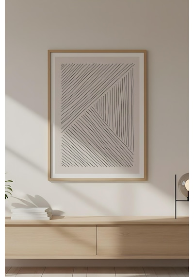 Huhuli Ahşap Çerçeveli Minimalist Tablo Huhu574