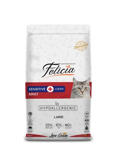Felicia Hypoallergenic Düşük Tahıllı Kuzu Etli Yetişkin Kedi Maması 4 KG