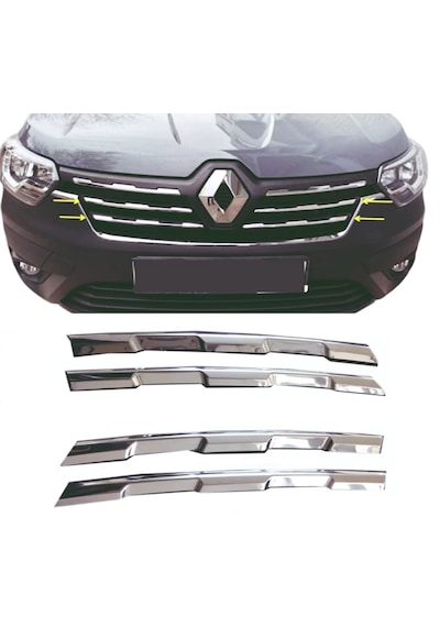 Renault Express 2021 Ve Üzeri Krom Ön Parça 4 Parça P.çelik