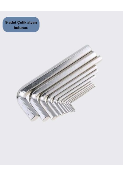 9 Parça Kısa Tip Alyan Seti Isıl İşlemli Profesyonel Kullanım Yeni Nesil 46308892