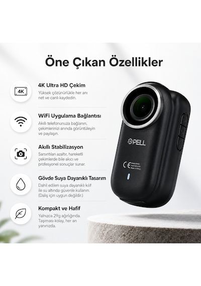M11 4k Ultra Hd Wifi Aksiyon Kamerası, Ip65 Su Geçirmez Titreşim Önleyici Geniş Açılı Kamera Siyah