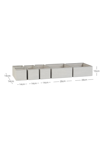 Ocean Home Textile 6'lı Gri Balıksırtı Çekmece İçi Düzenleyici Kutu 2 Adet 28 x 28 x 13 / 2 Adet 28 x 13 x 13 / 2 Adet 14 x 14 x 13 cm