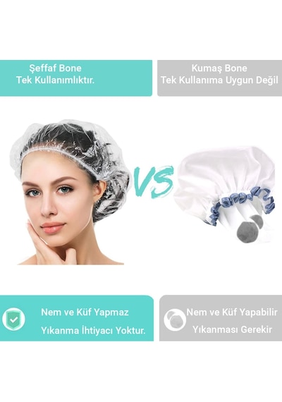 Esnature Tek Kullanımlık Naylon Duş Bonesi 50'li