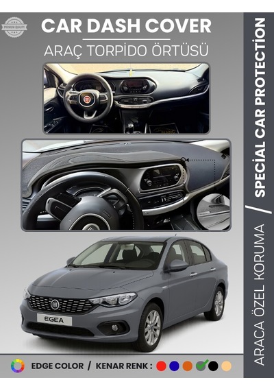 Fiat Egea Ekransız Uzun 2007-2021 Torpido Örtüsü Ön Göğüs Koruma Tam Uyum - 802 Stiloto
