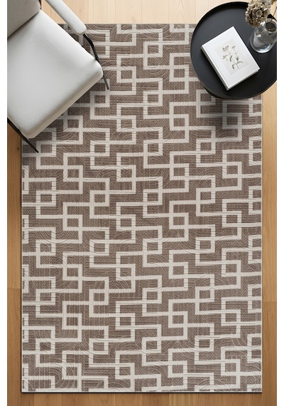 Kaymaz Taban Modern Desen Halı Yolluk Leke Tutmaz Kolay Temizlenir Koridor Salon Yatak Mutfak Odası Bej