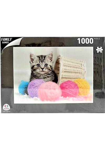 Globo Giochi 1000 Parça Puzzle - Yavru Kedi İle Topları