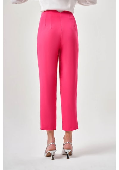 Mizalle Pensli Basic Fuşya Pantolon Sütlü Kahverengi