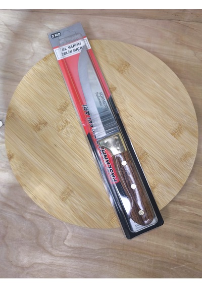 2nu Bilezikli Paslanmaz Çelik Bıçak Ahşap