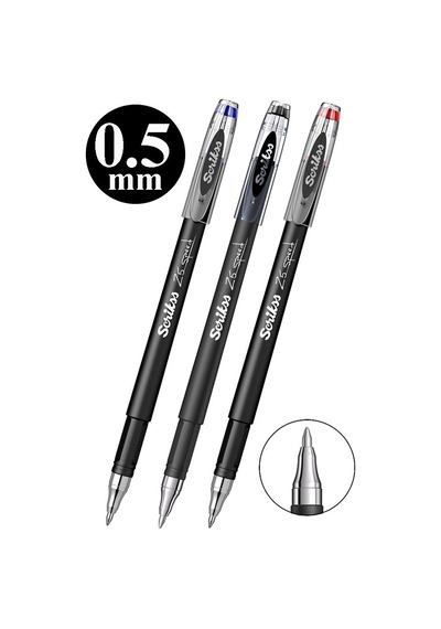 Mavi Kırmızı Siyah Pilot Kalem Speed 25 3 Adet Scrikss Pilot Kalem 0.5mm Roller Uçlu Pilot Kalem İnce Uçlu Likit Pilot Çok Renkli