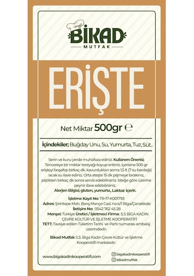 Erişte Makarnası 500 Gr.