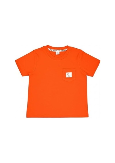 Breeze Erkek Bebek Cep Detaylı Basic T-shirt-15832 Turuncu