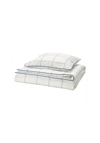 Ikea Bredvecklare Tek Kişilik Nevresim Takımı 150 X 200 Cm Lacivert - Beyaz