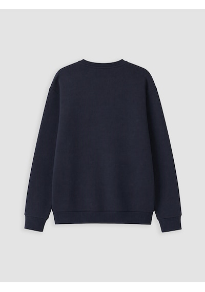 LC Waikiki Lc Waıkıkı Lacivert Bisiklet Yaka Baskılı Erkek Sweatshirt
