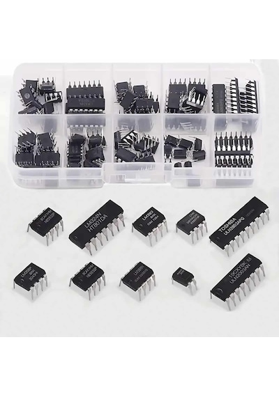85 Parça 10 Tip Entegre Devre Seti Lm324 Lm358 Lm386 Lm393 Ua741 Ne5532 Ne555 Pc817 Uln2003 Uln2803