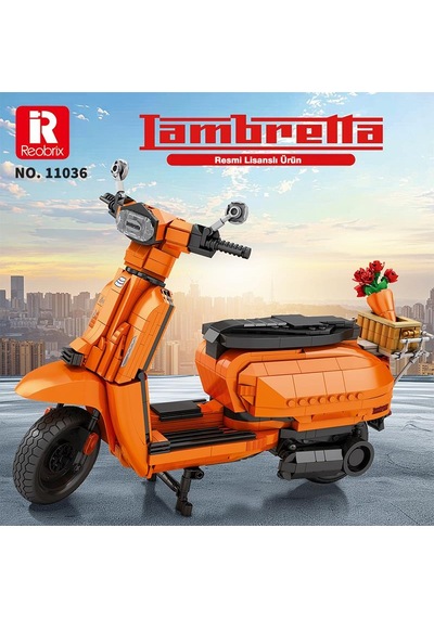 Reobrix Creator 11036 Retro Scooter Lambretta V200 Special Turuncu Yaratıcı Yapı Blok Seti Building Blocks - 1169 Parça