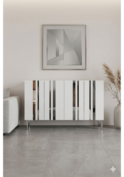 Ka1230bs Mia Konsol Ve Tv Sehpası Beyaz-silver 120cm