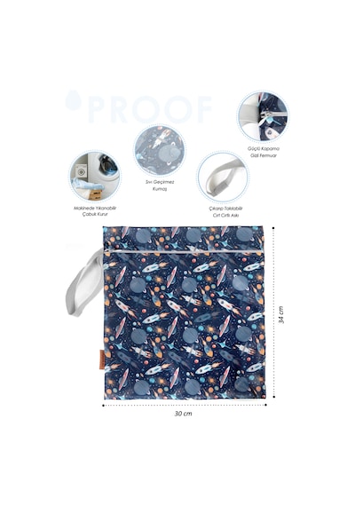 Baby Proof Kıyafet Çantası Mayo Islak Kuru Giysi Sıvı Geçirmez Kirli Temiz Çamaşır Torbası Galaxy