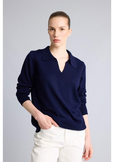 Defacto Regular Fit Polo Yaka Kazak F0405ax25wnnv131 Lacivert