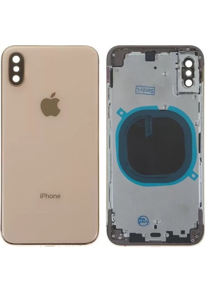 Apple Uyumlu iPhone XS Boş Kasa Gold (Altın) Renk