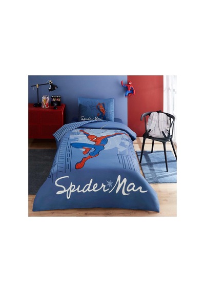 Spiderman Sense Tek Kişilik Lisanslı Lastikli Çocuk Nevresim Takımı Gümüş