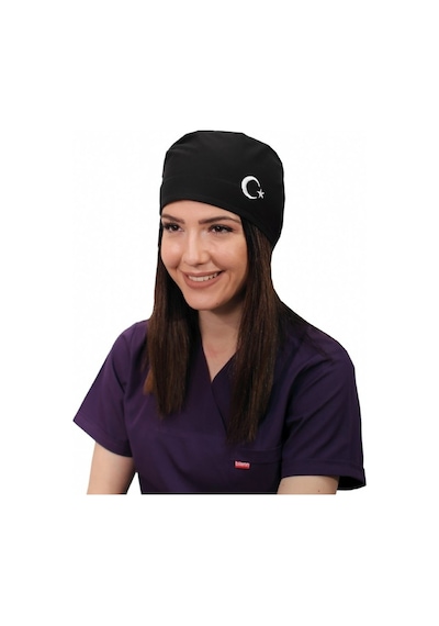Siyah Ayyıldız İşlemeli Cerrahi Bone - Doktor Bone-Standart-116 Siyah