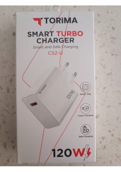 Torima 120w Şarj Cihazı + Hızlı Şarj Destekli Kablo 1-Beyaz