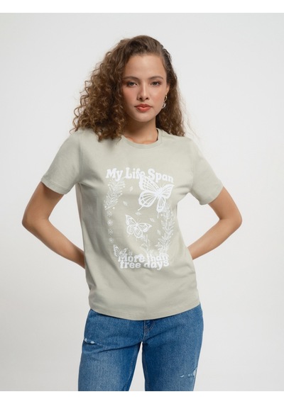 Loose Fit Kadın Tshirt K.kol Yeşil
