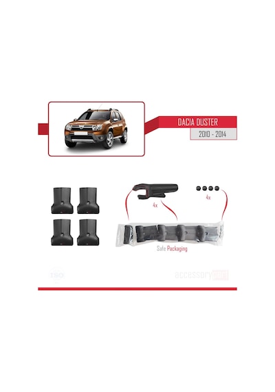 Dacia Duster 2010-2014 Arası Fly Model Ara Atkı Tavan Barı Gri