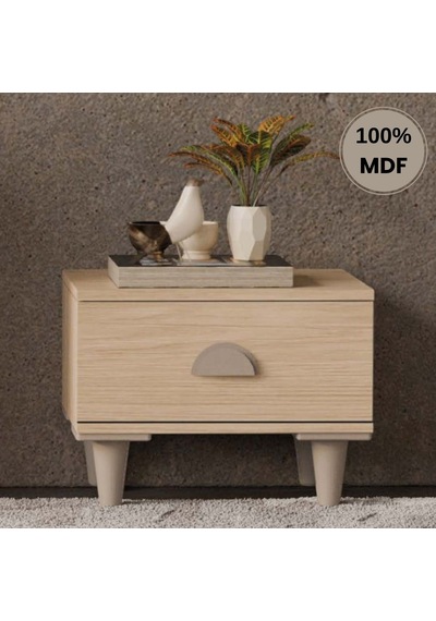 Ladin Mdf Ayaklı Tasarım Komodin Bej