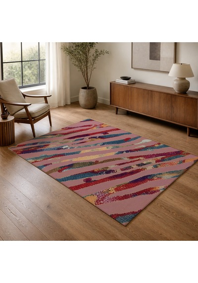 Kartela Halı Aira Halı Kaymaz Taban Makinede Yıkanabilir Halı Gül Kurusu - 60 X 90 Cm
