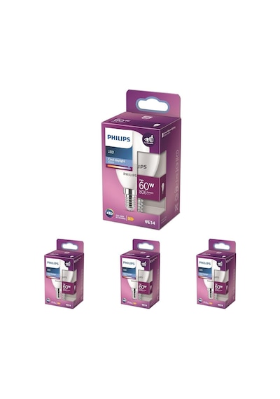 Philips Led 60w P48 E14 Beyaz Işık Dim Edilmez Ampul 4lü Paket Çok Renkli