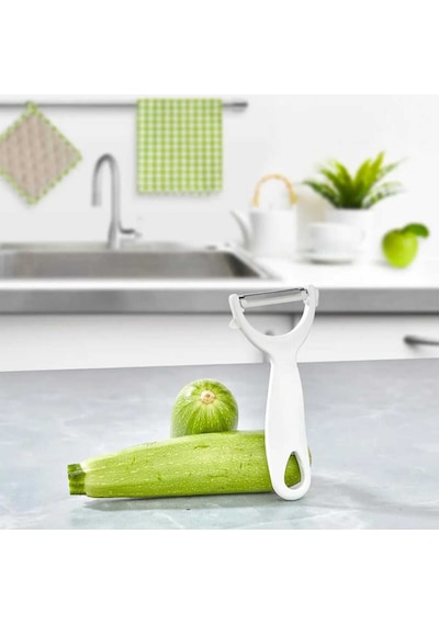 Paslanmaz Çelik Bıçaklı, Ergonomik Saplı, Pratik Meyve & Sebze Soyacağı Beyaz Diğer